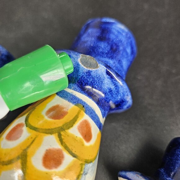 Vintage T. Ruth Talavera Pottery Candelabra 3 Arm Hand Painted Mexican Folk Art - Picture 8 of 13